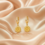 Aros margarita tela seda champagne