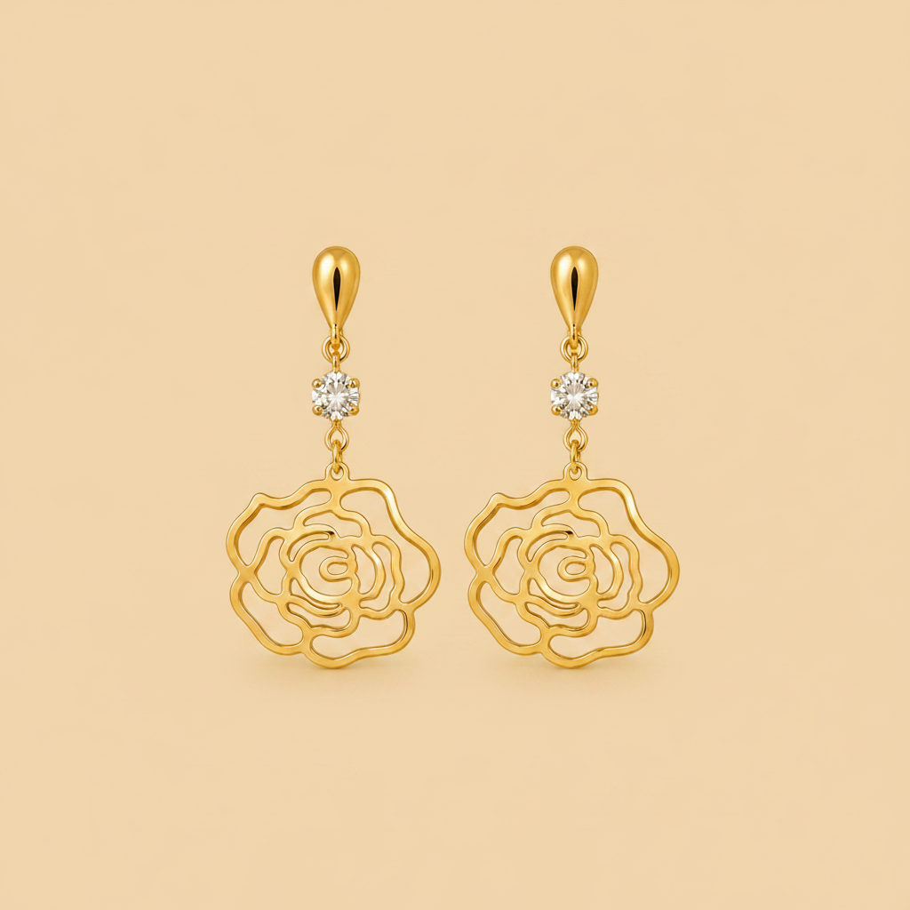Aros rosa fondo liso champagne