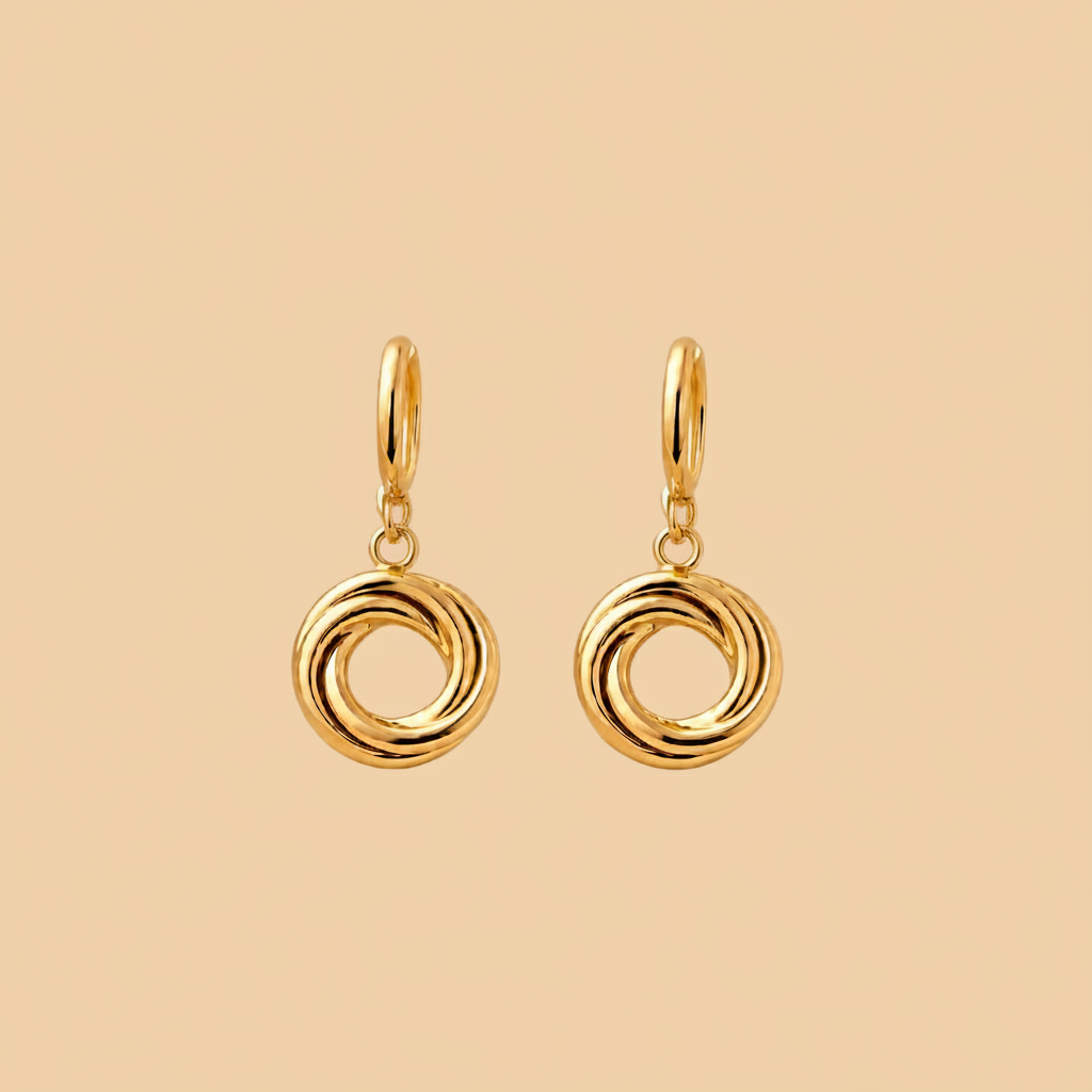 Aros nudo fondo liso champagne